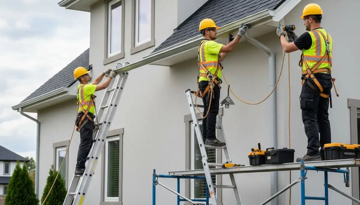 Gutter installation in Nashville, TN for home water protection by FX Remodeling & Exteriors