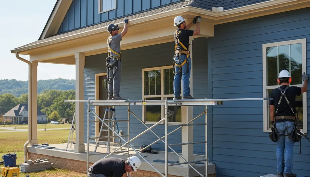 Vinyl siding installation by Nashville, TN siding contractors for a home exterior upgrade