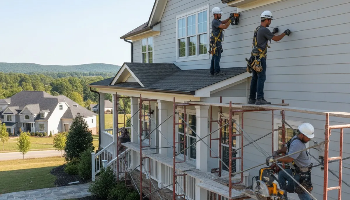 Vinyl siding installation for Nashville, TN home exterior by a professional siding contractor