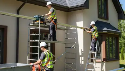 Seamless gutter installation in Nashville, TN for home rain protection and drainage.