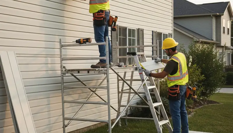 Nashville, TN vinyl siding repair by FX Remodeling & Exteriors for cracked and storm-damaged siding