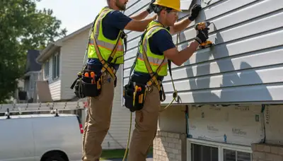 Nashville, TN vinyl siding repair by FX Remodeling & Exteriors on a residential home