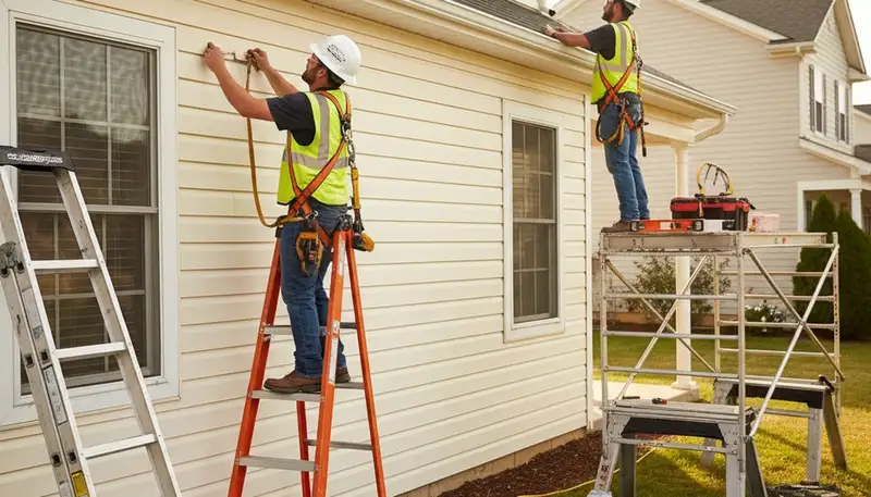 Nashville, TN vinyl siding repair by FX Remodeling & Exteriors on a home exterior